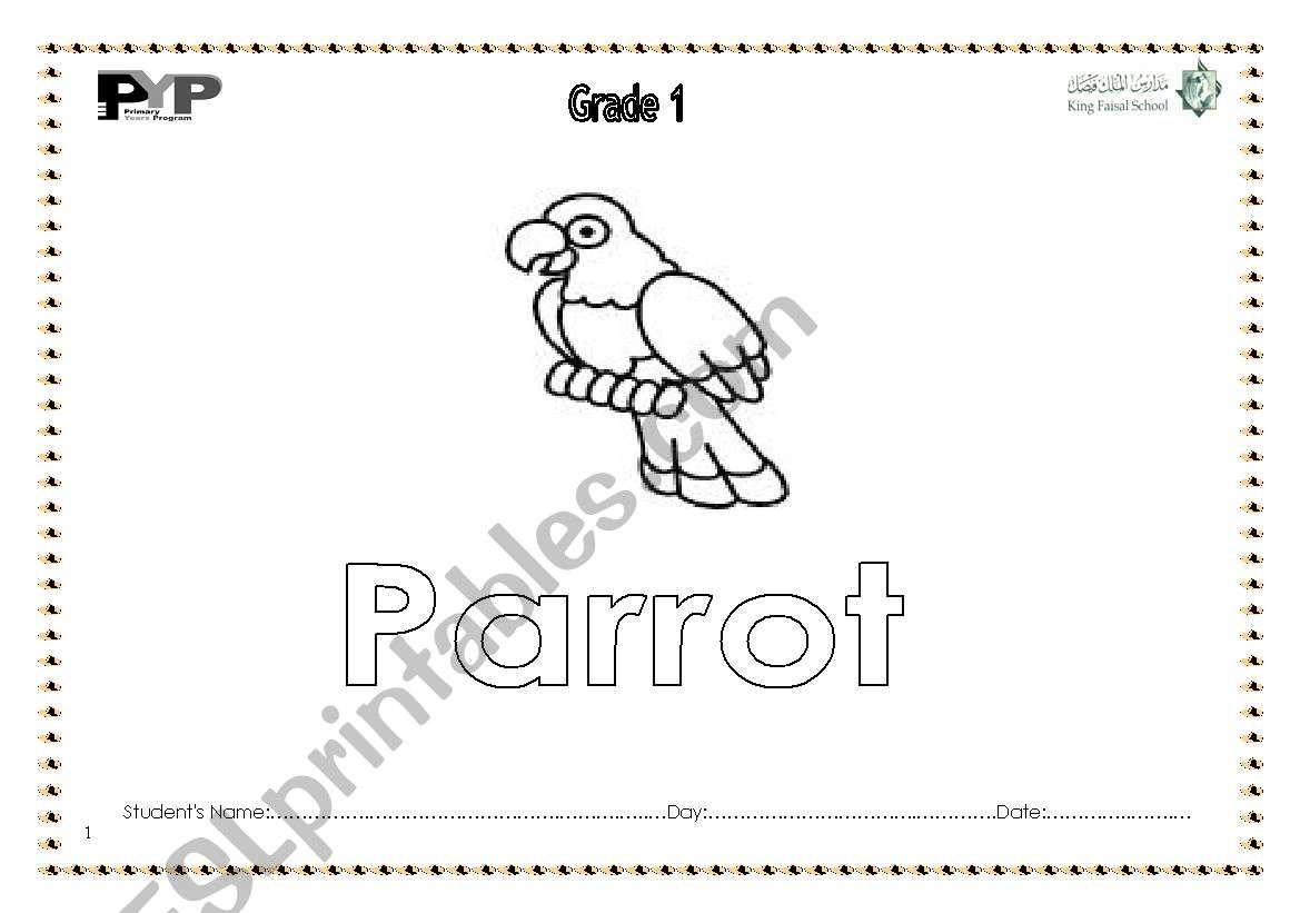 animals to color worksheet