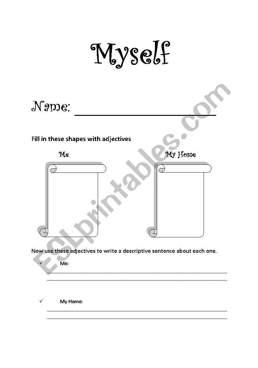 Myself worksheet