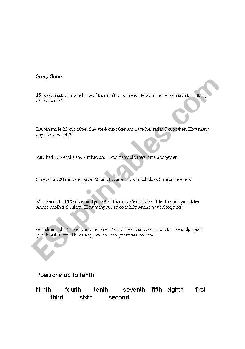 Maths General Worksheet worksheet