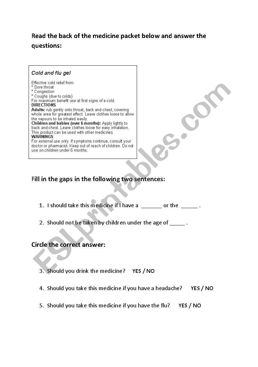 Pharmacy worksheet