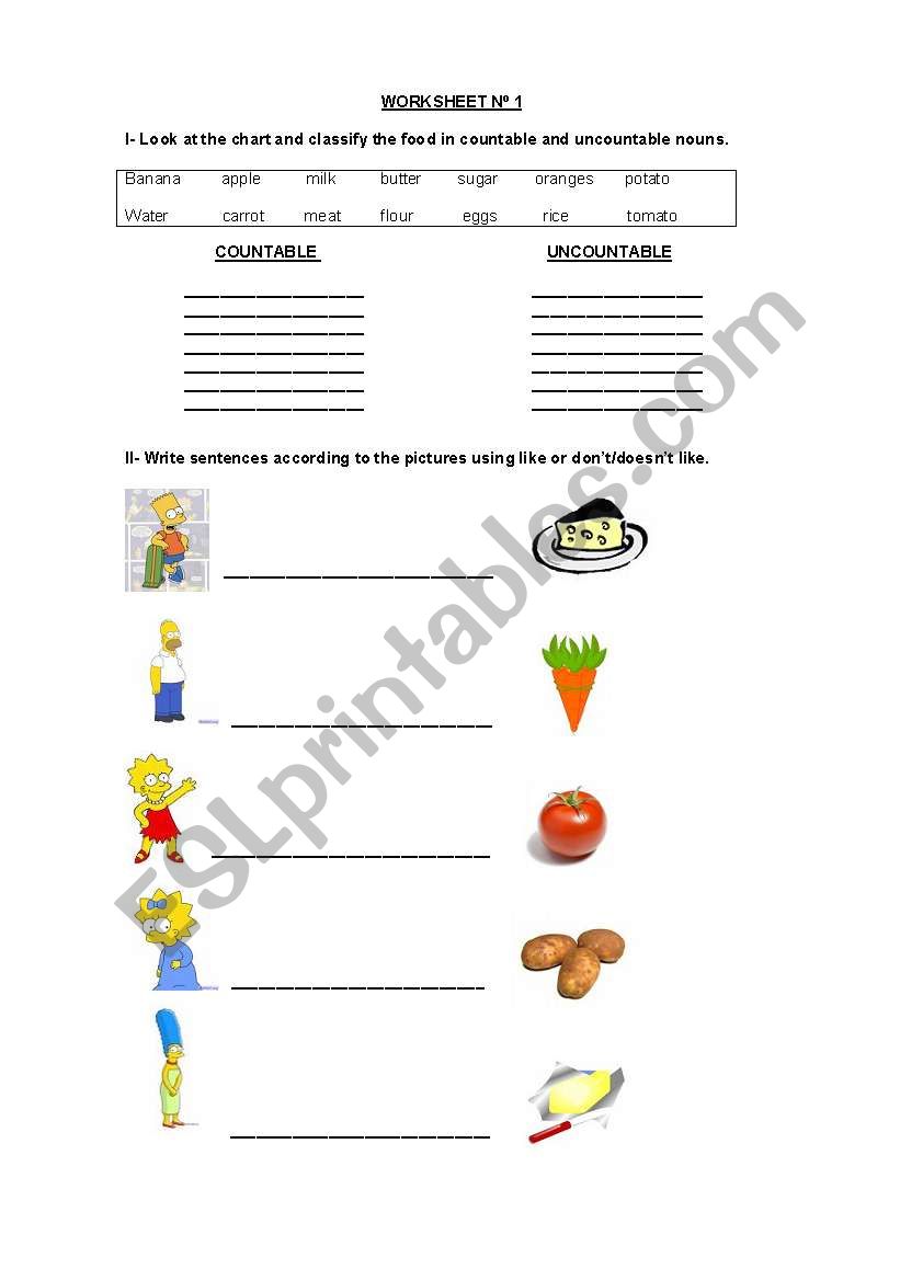 countable and uncountable nouns.