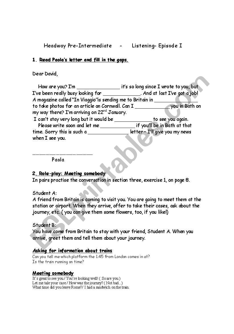 Video Section - Headway Pre-Intermediate - Episode I 