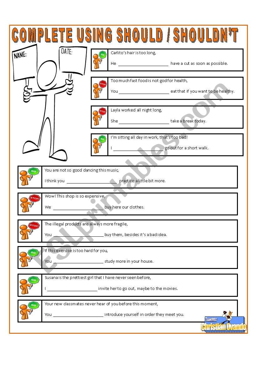 Should / Shouldn´t - ESL Worksheet By Chriss-MX