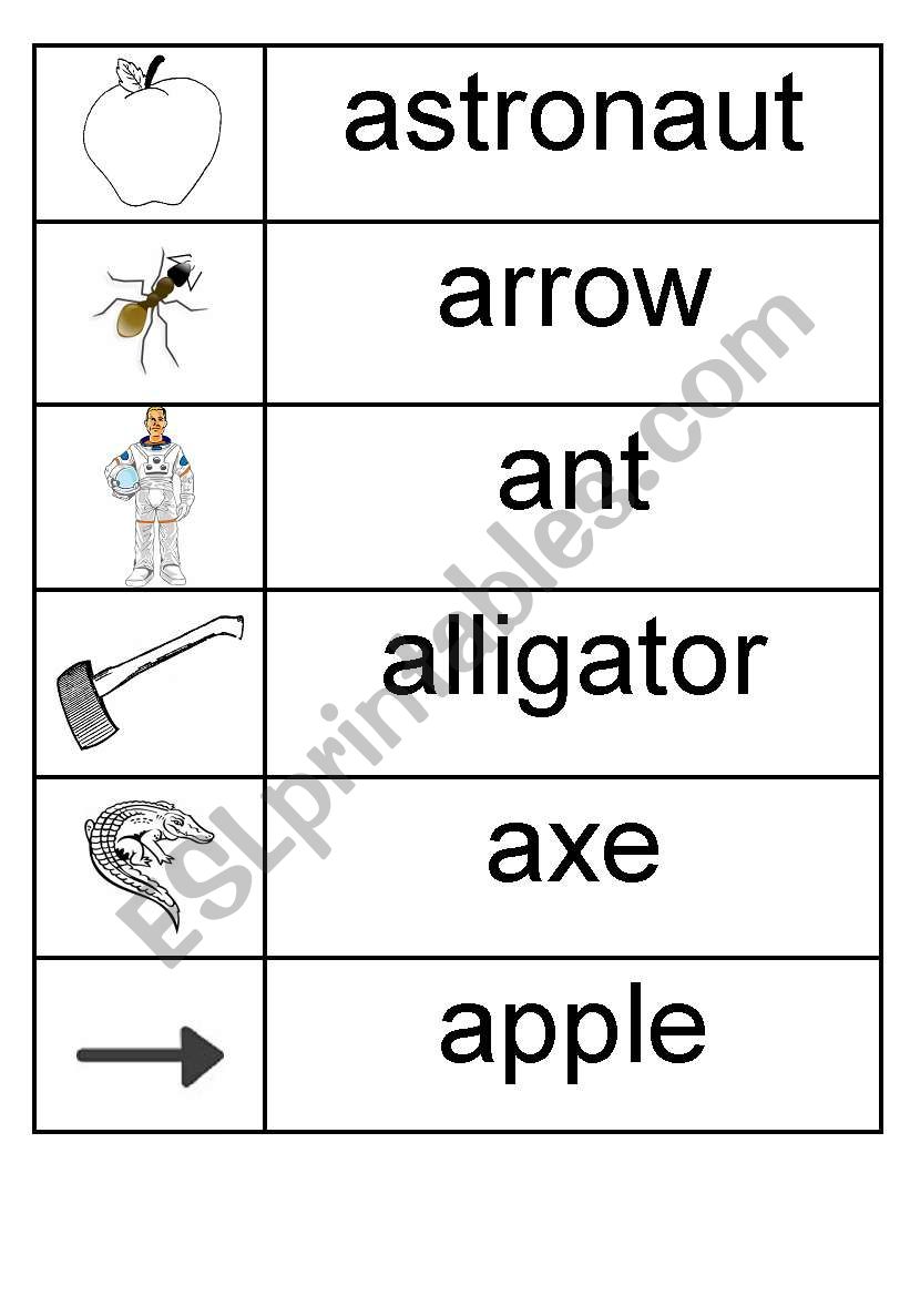 a - picture/word match worksheet