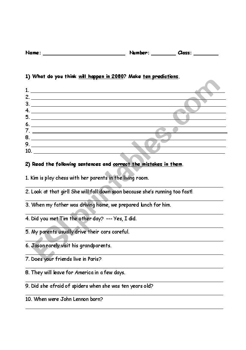 Mixed Worksheet worksheet