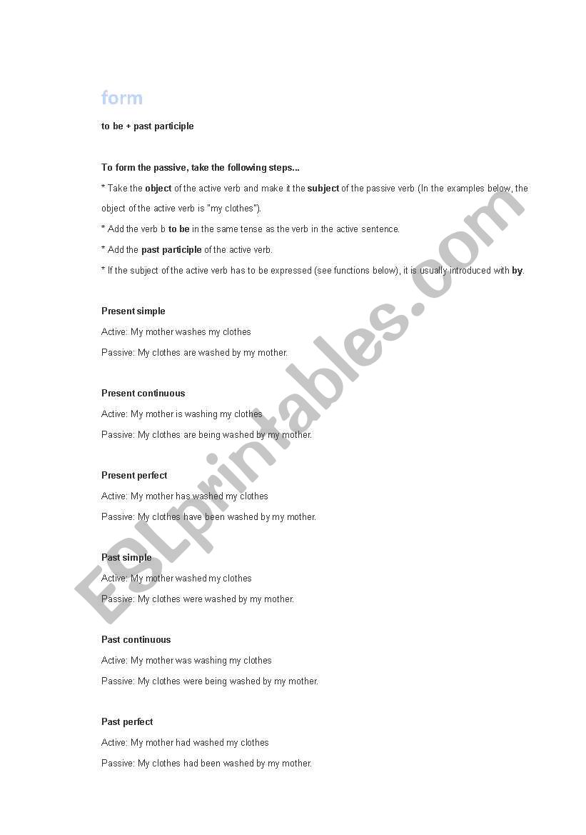 passive voice worksheet