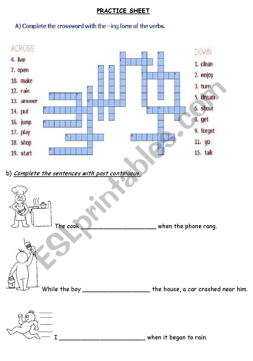 Present continuous worksheet