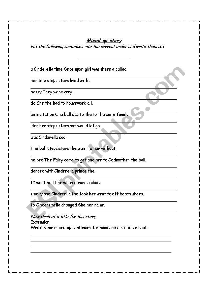 mixed up story worksheet