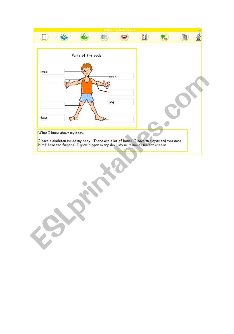 parts of the body worksheet