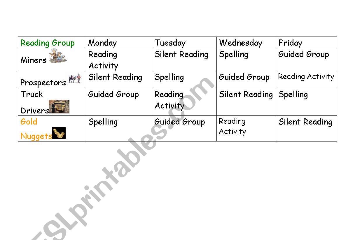 Reading Activity Carousel worksheet