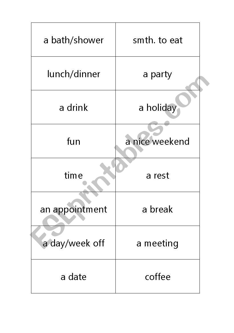 Make and Have - Collocations worksheet