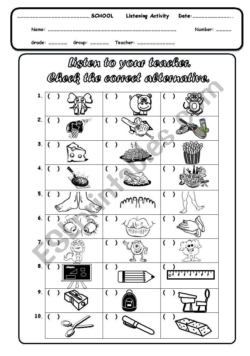 LISTENING ACTIVITY FOR KIDS ESL Worksheet By Thalia Gralik