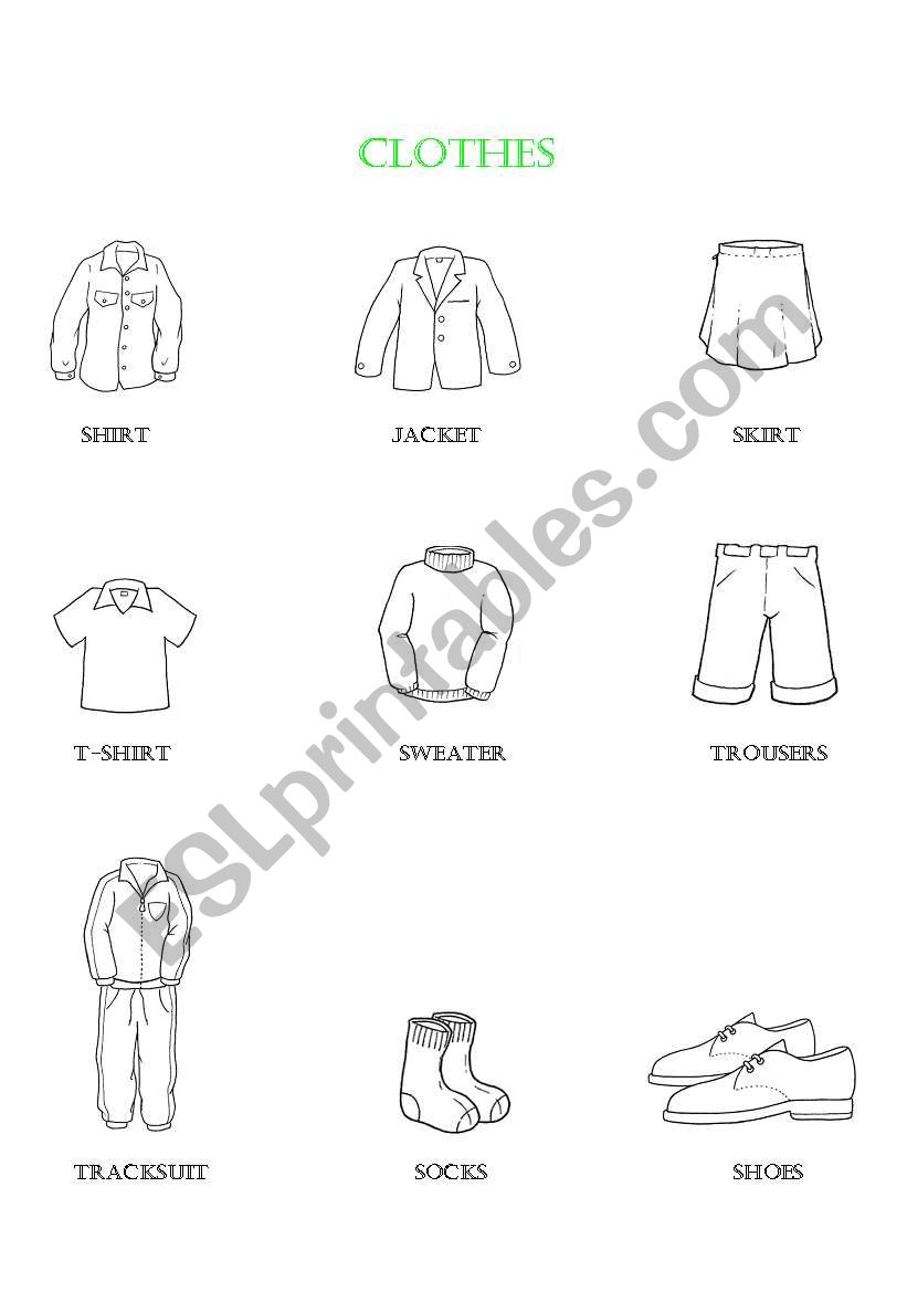 CLOTHES - ESL worksheet by valecri