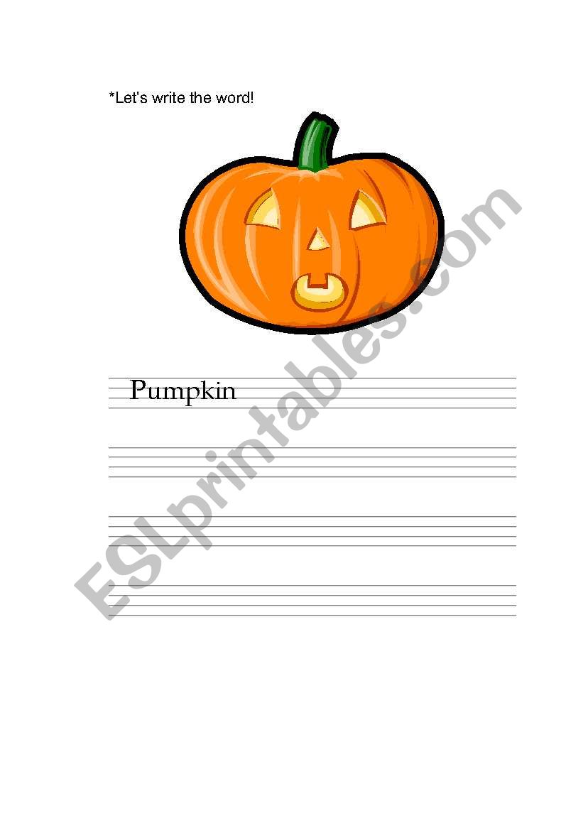 lets write the pumpkin worksheet