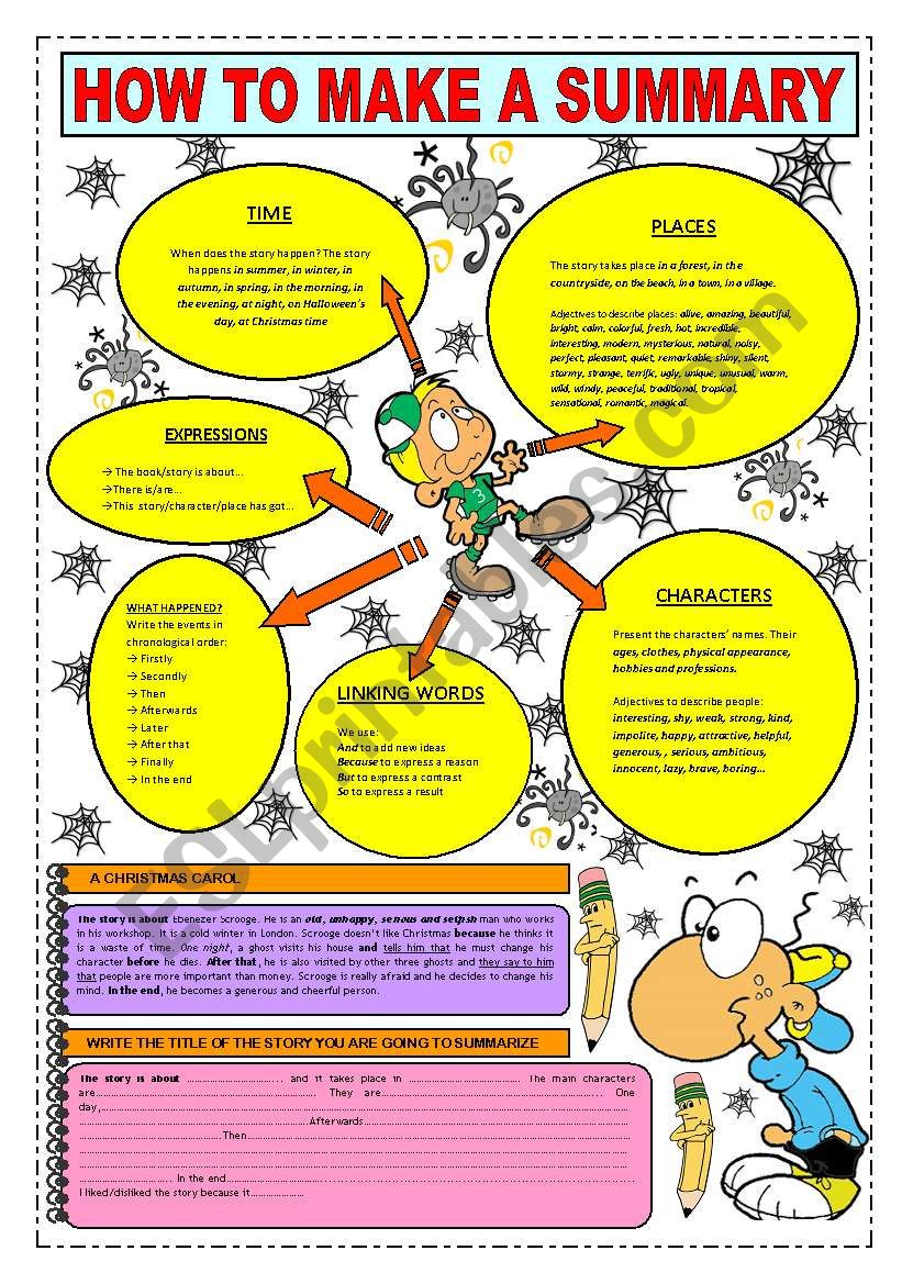 SUMMARY LEARN HOW TO MAKE A SUMMARY ESL Worksheet By JUANBEGI