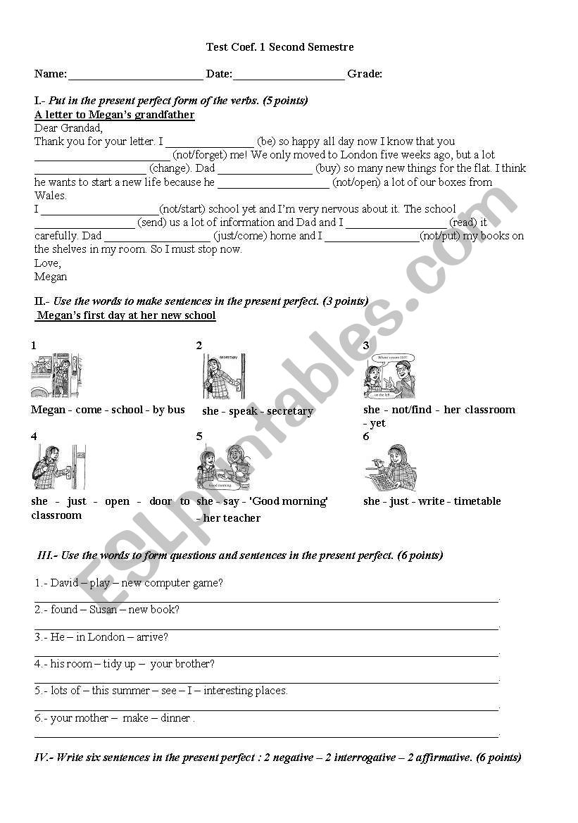 test worksheet