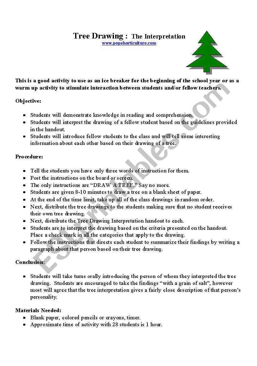 tree worksheet