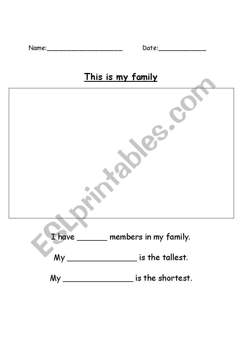 My Family Members worksheet