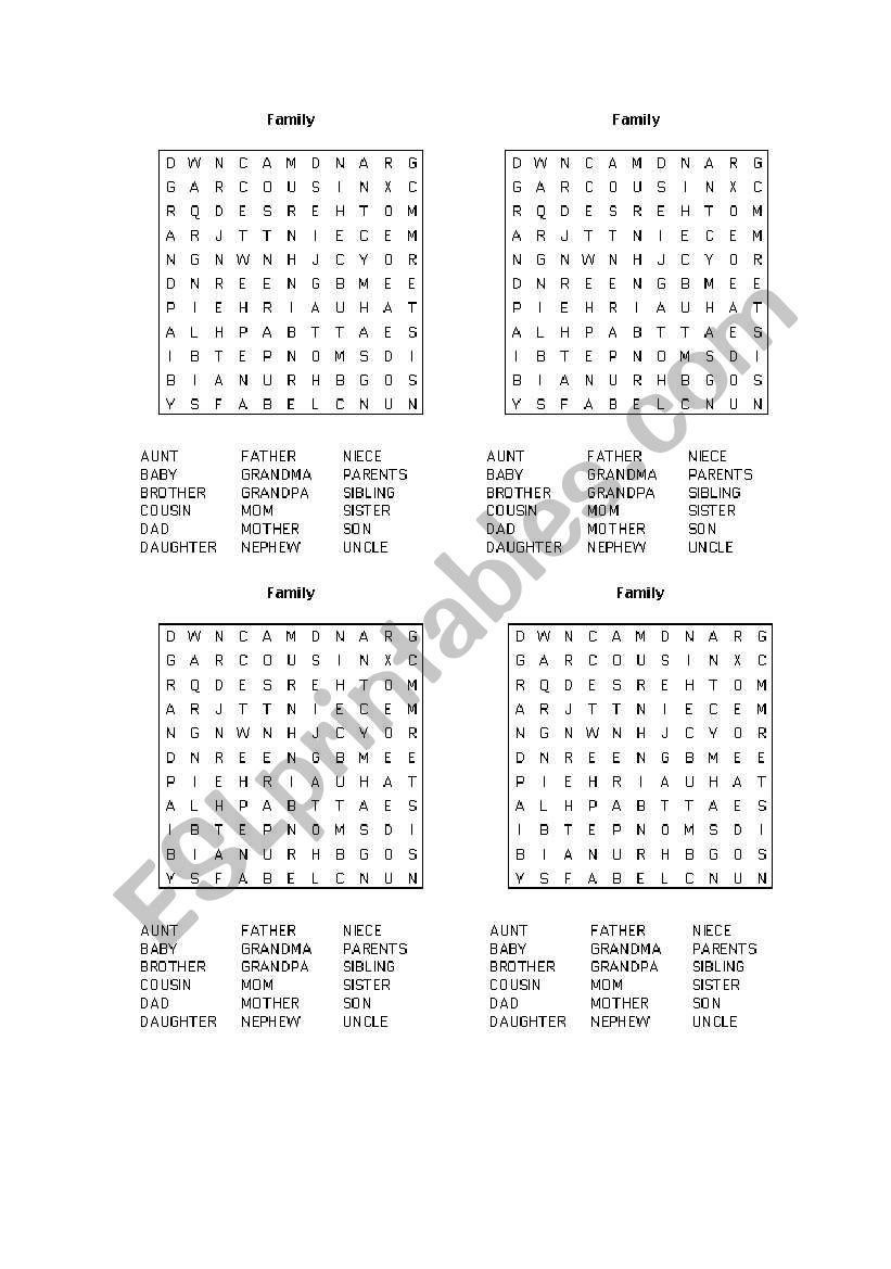 family  worksheet