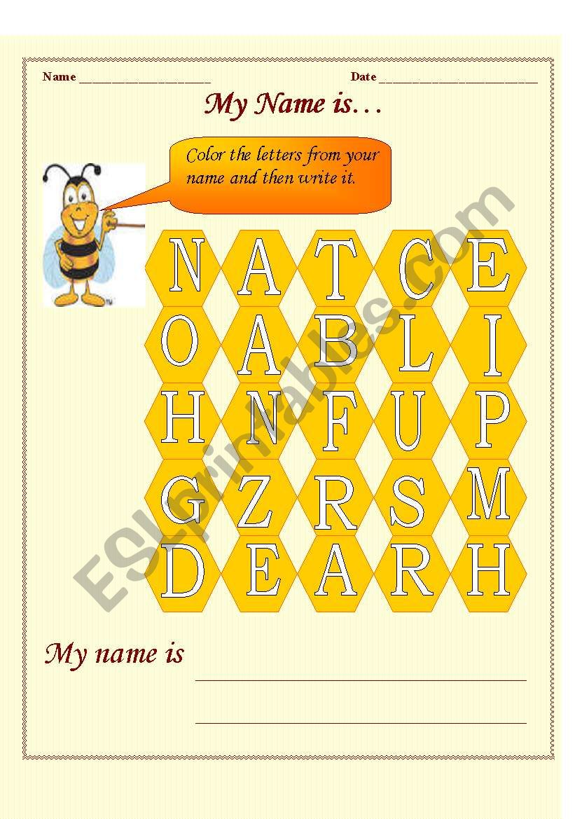 My name is... worksheet