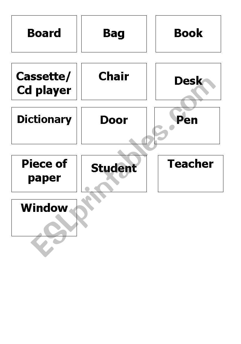 Classroom language worksheet