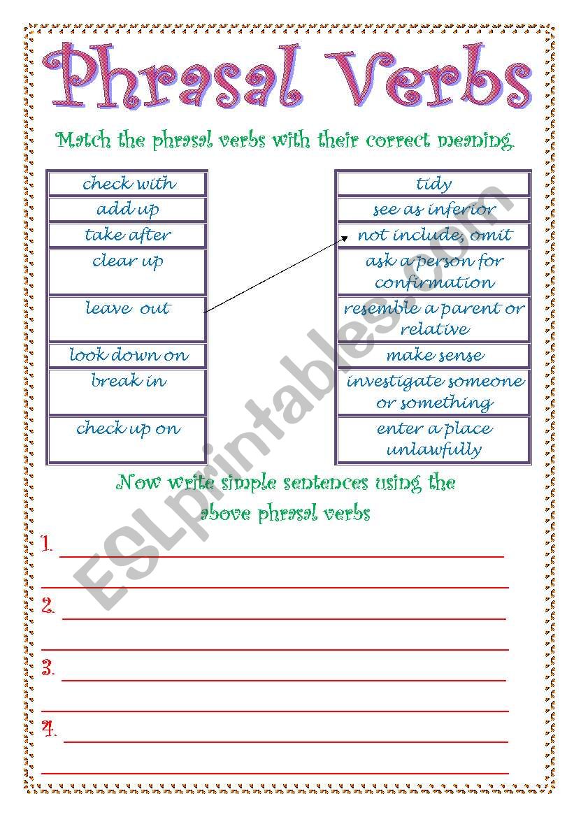 Phrasal Verbs 3 worksheet