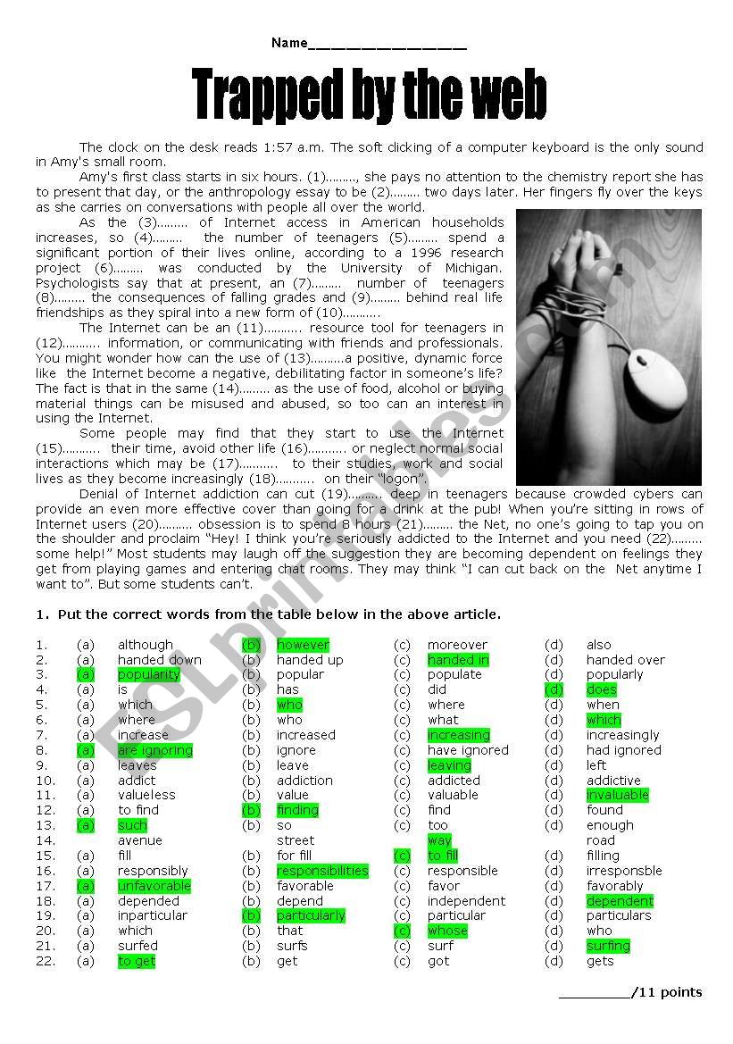 Final test worksheet