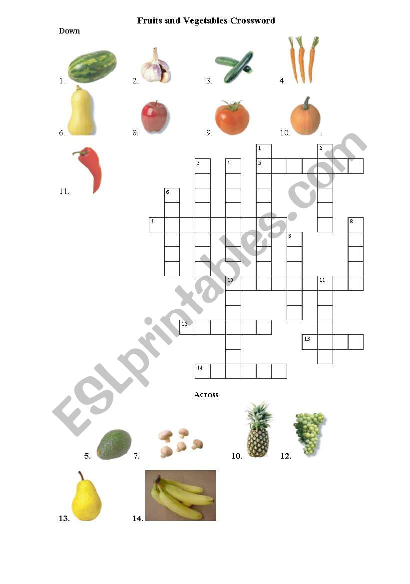 Fruits & Vegetables worksheet