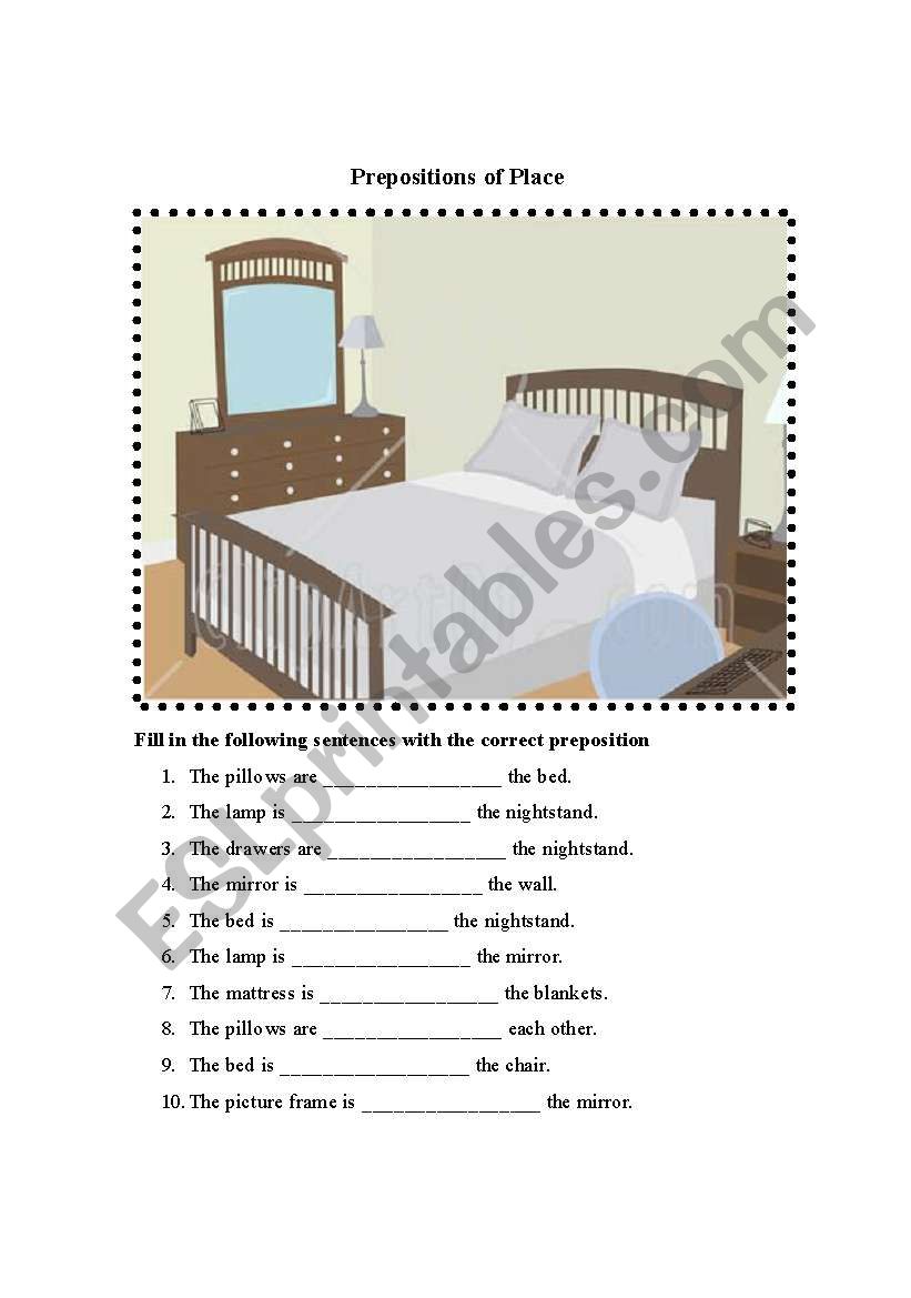 Preposition of Place Worksheet