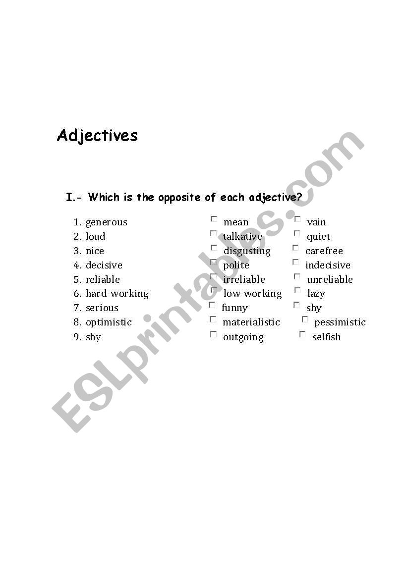 adjectives , physical  and psychological description