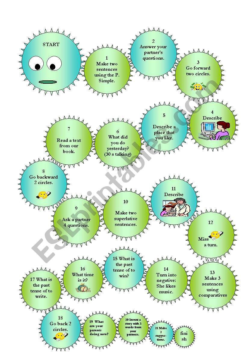 GRAMMAR REVIEW GAME ESL Worksheet By Mitera