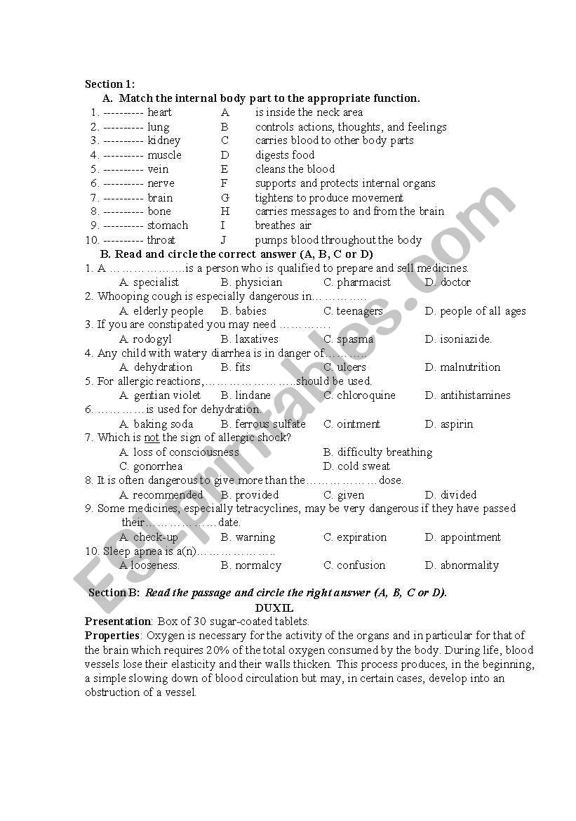 this is the test for medical students