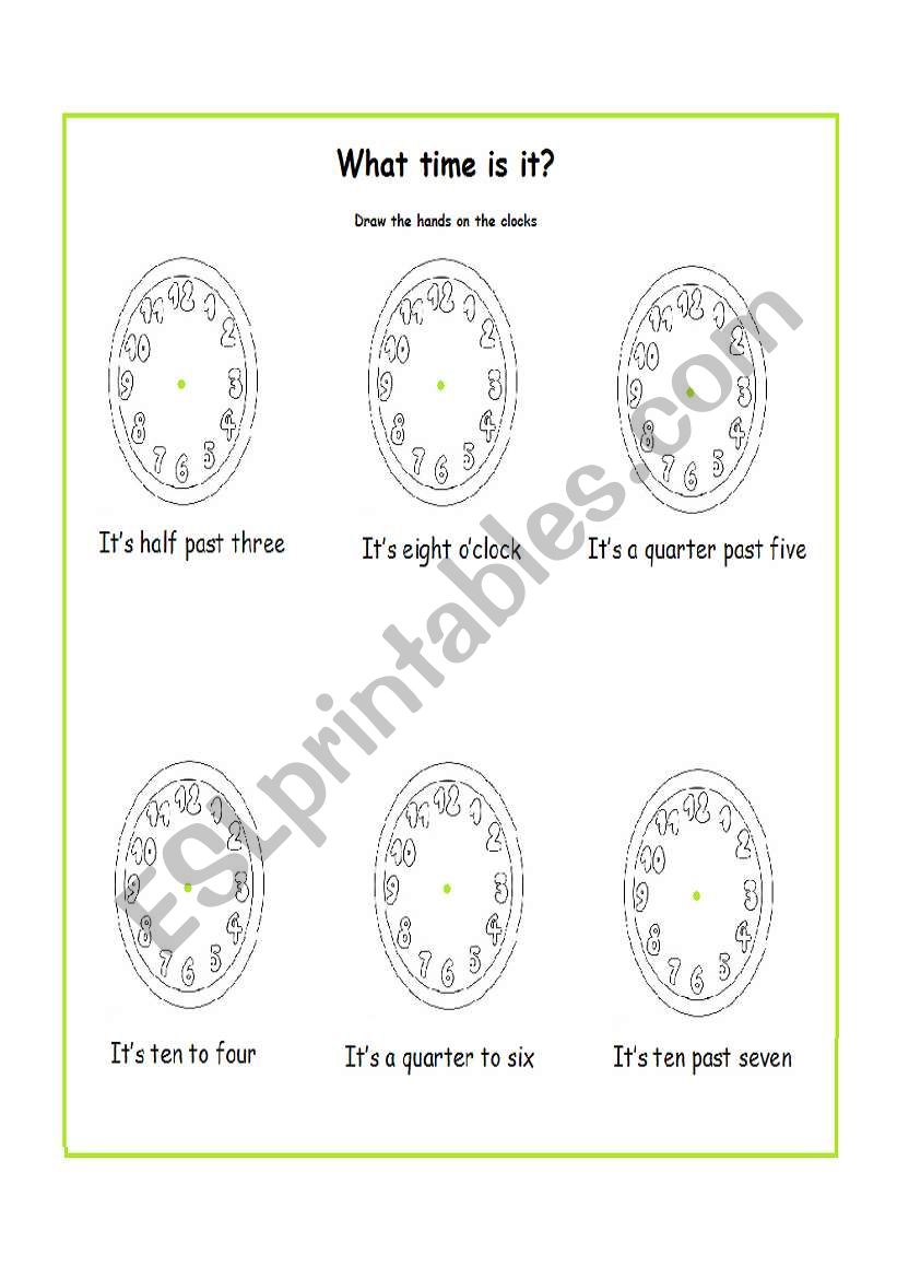 What time is it? worksheet