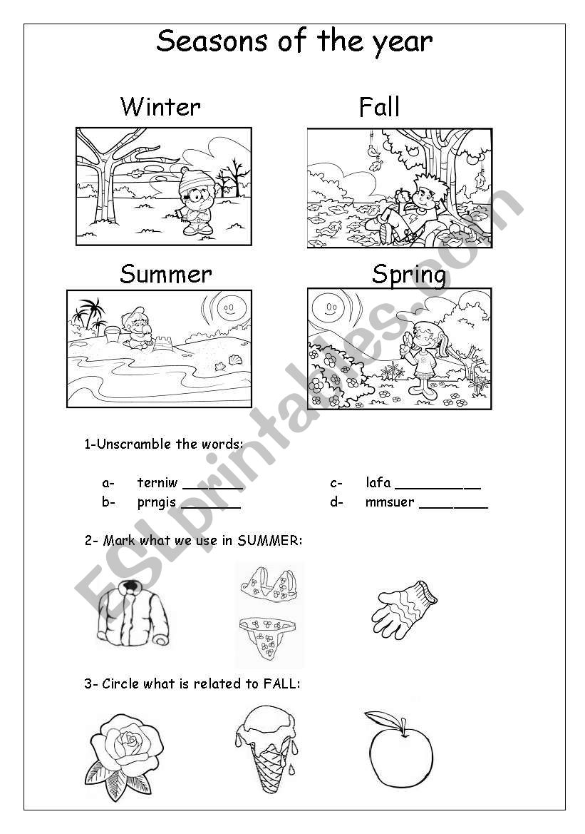 SEASON - ESL worksheet by teachernet2