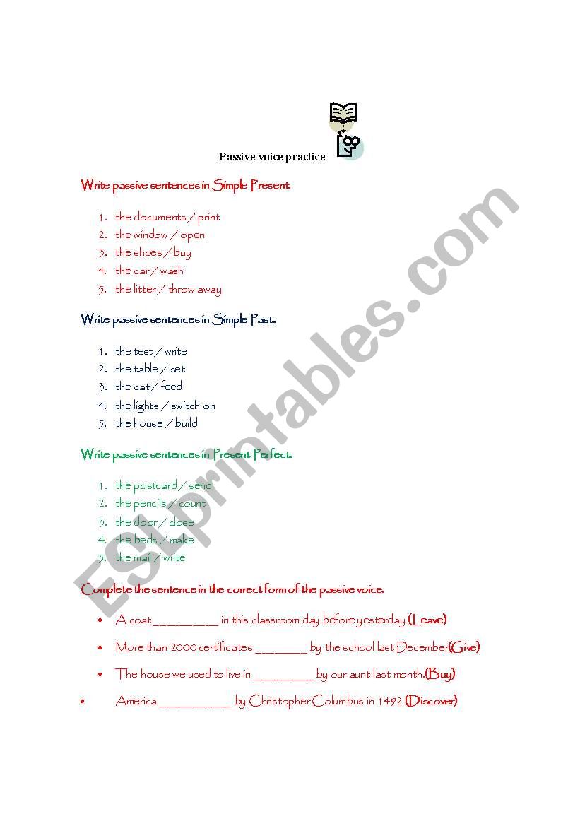 Lets practice passive voice! worksheet