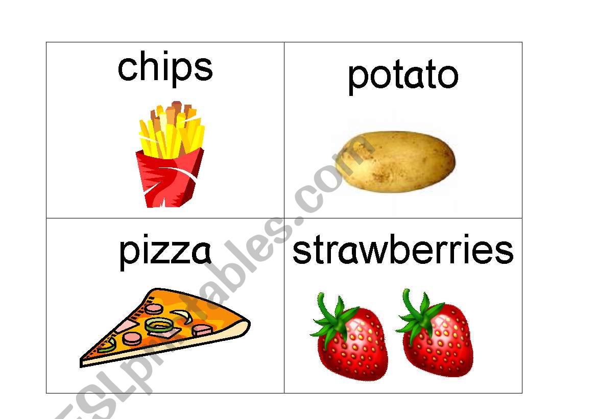 Food Items worksheet