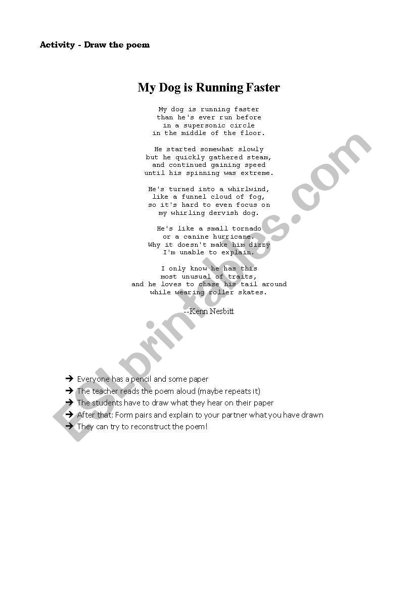 Activity - Draw the poem worksheet