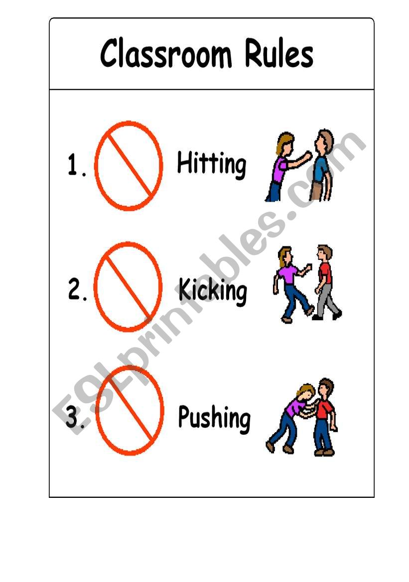 classroom rules worksheet