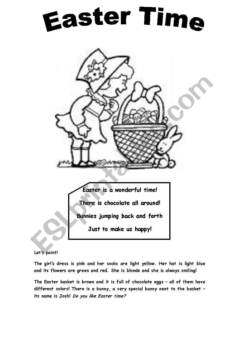 Easter Time worksheet