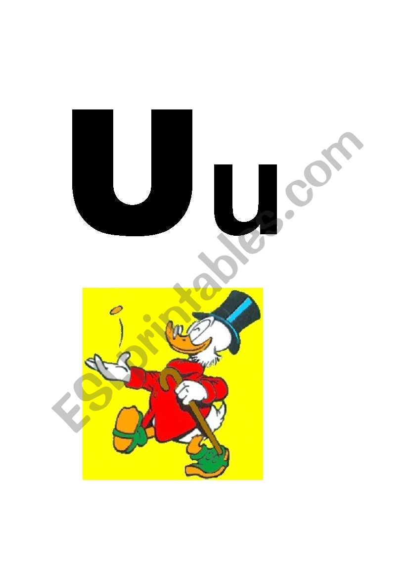 english worksheets letter u flash cards