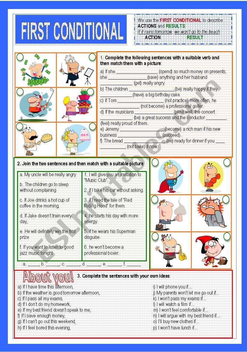 First Conditional Esl Worksheet By Nuria08