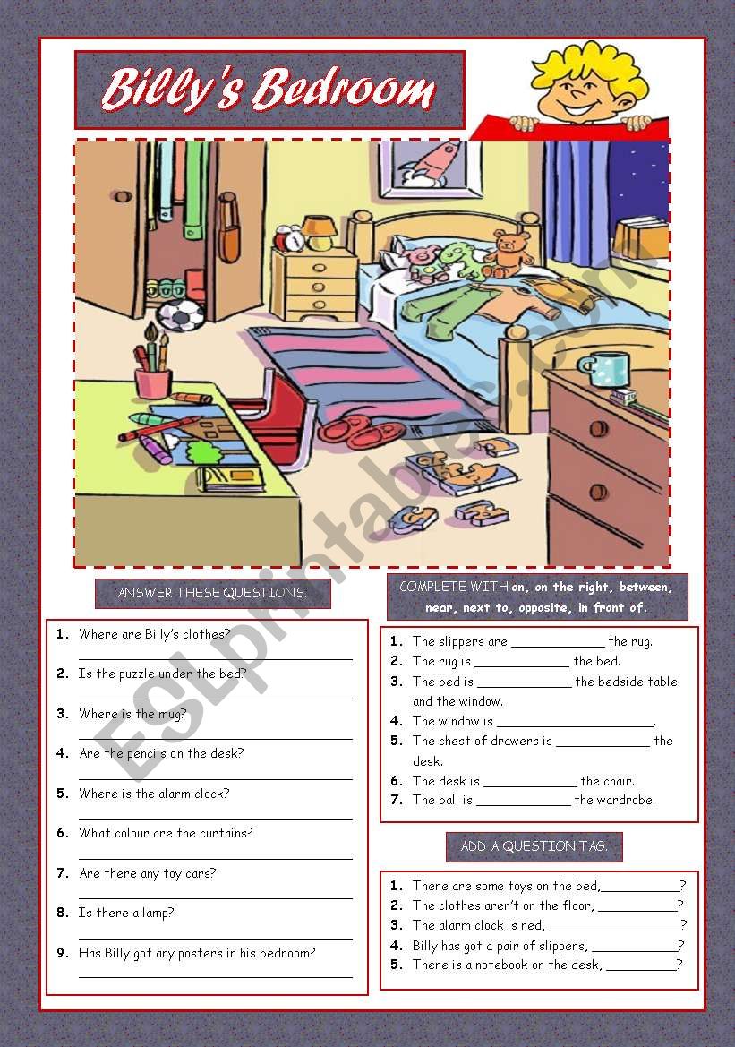 BILLY´S BEDROOM - ESL worksheet by mariaolimpia