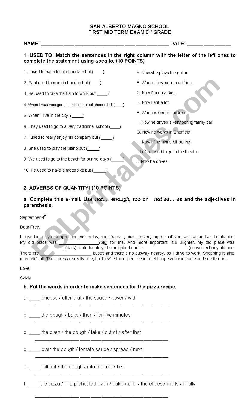 EXAM  worksheet