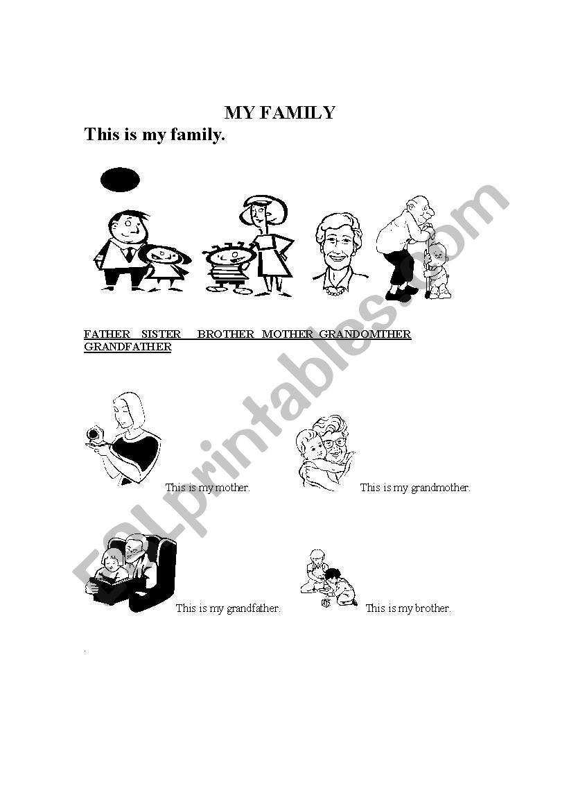 My family worksheet