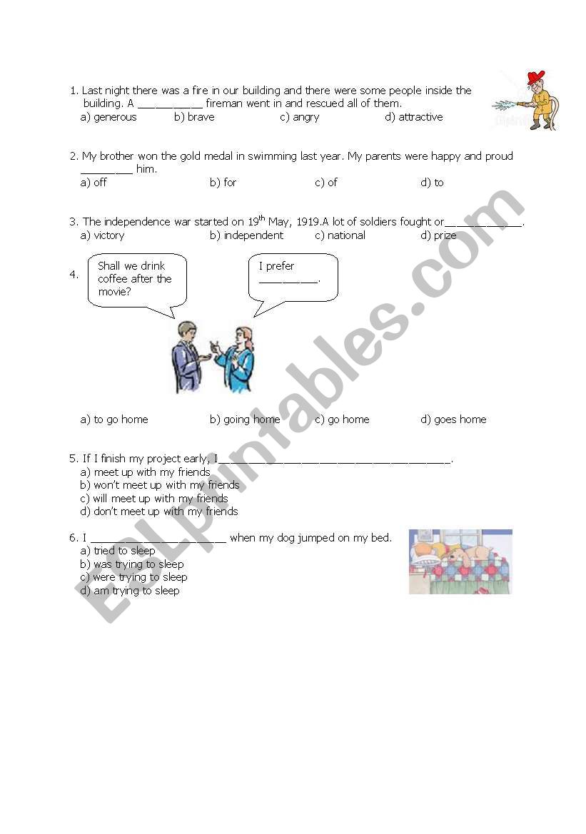 English Worksheets: 8th Grade Revision Test ´my English´ 20 Quest.