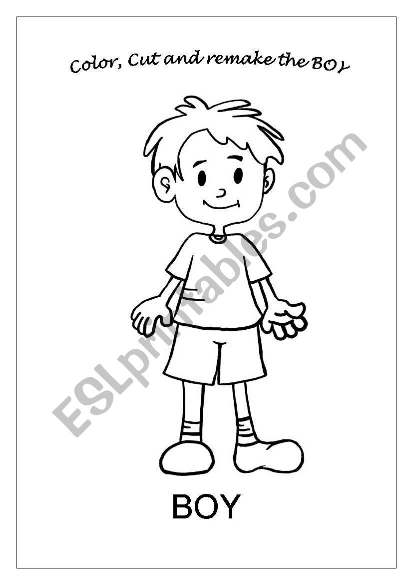 puzzle of Boy worksheet