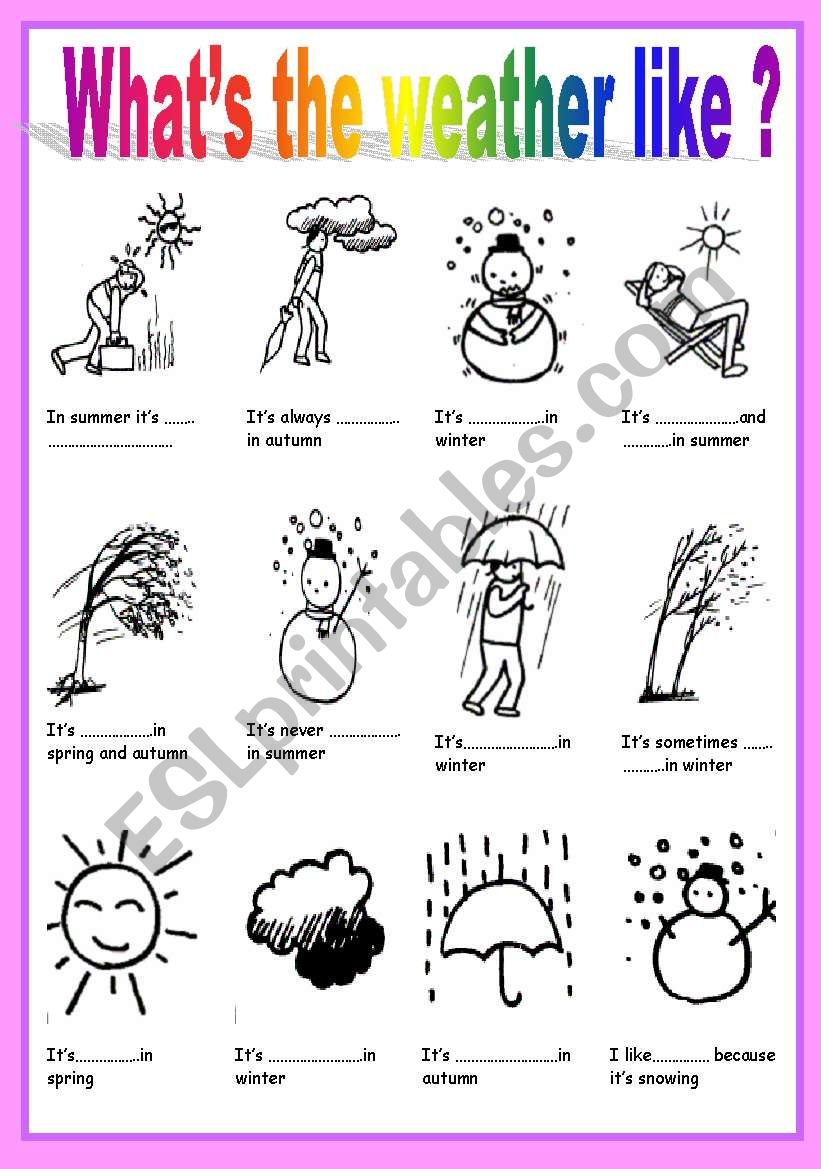 what´s the weather like? - ESL worksheet by ben 10