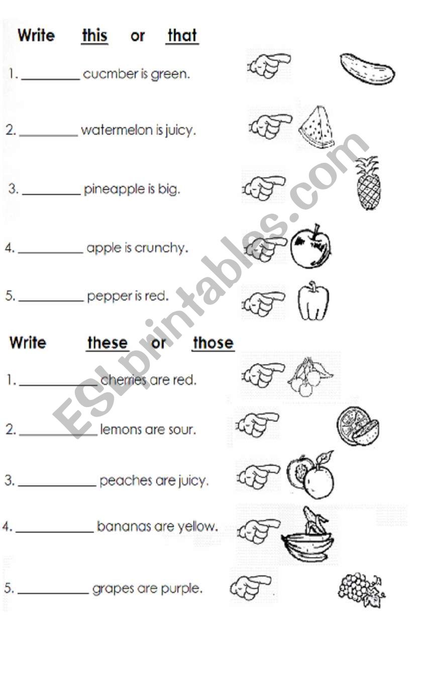 This that these And Those ESL Worksheet By Lieben