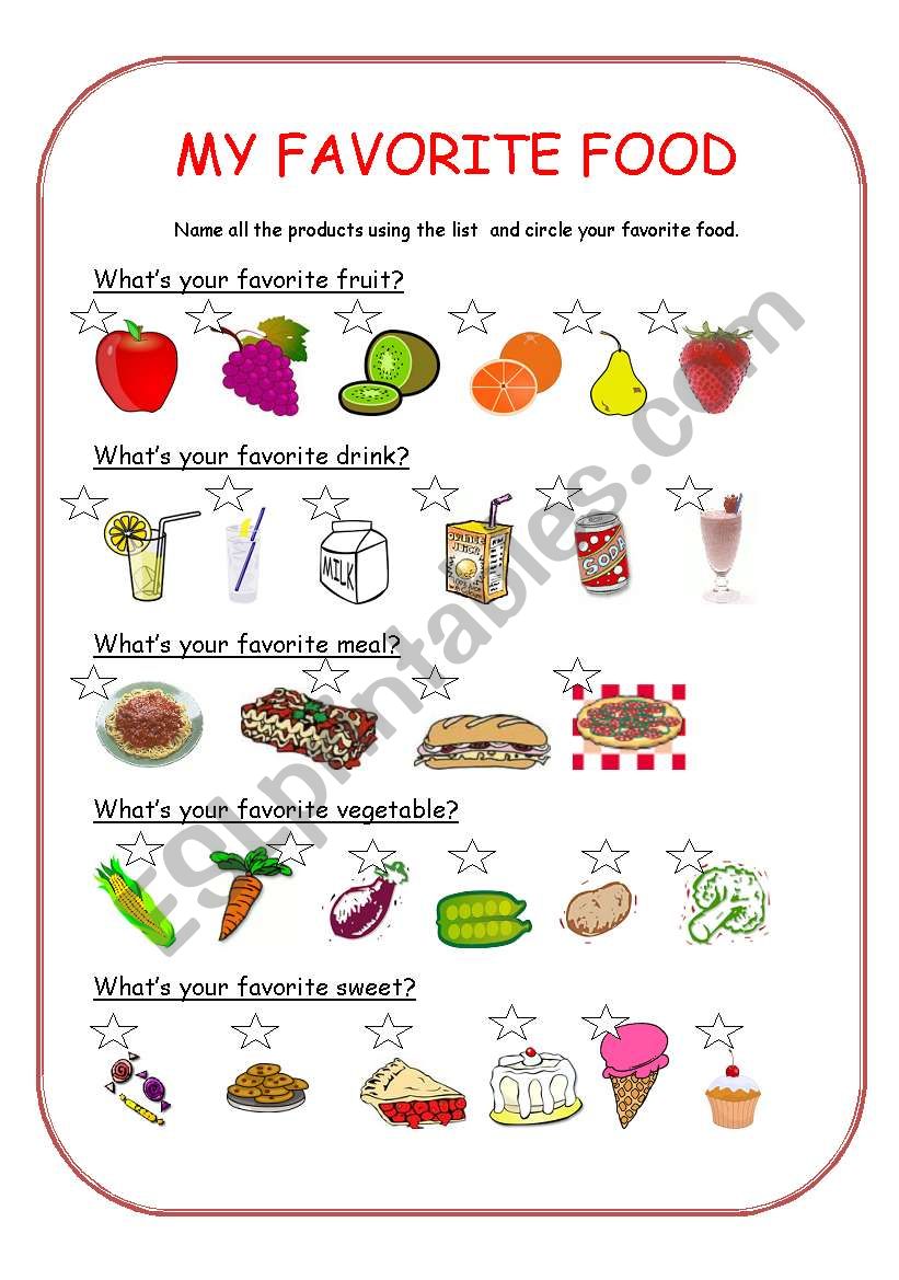 favorite-food-esl-worksheet-by-jag19