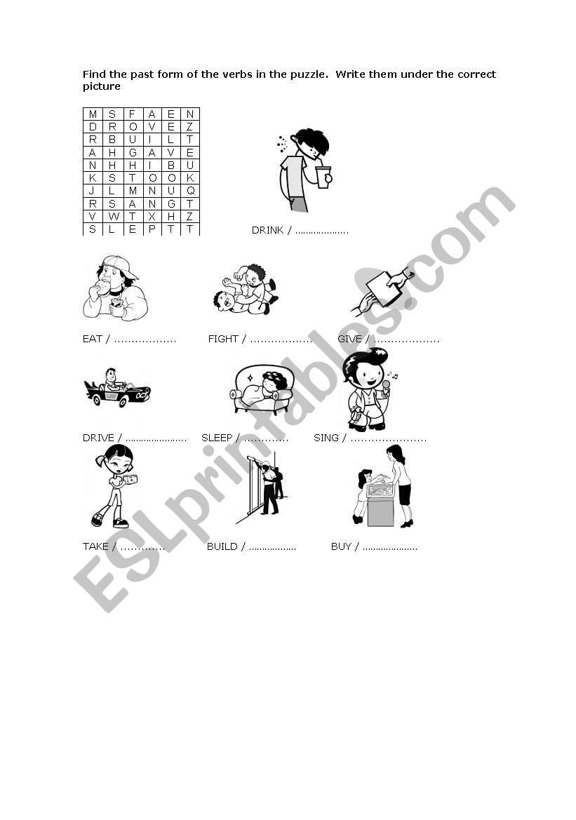 Past form of irregular verbs worksheet